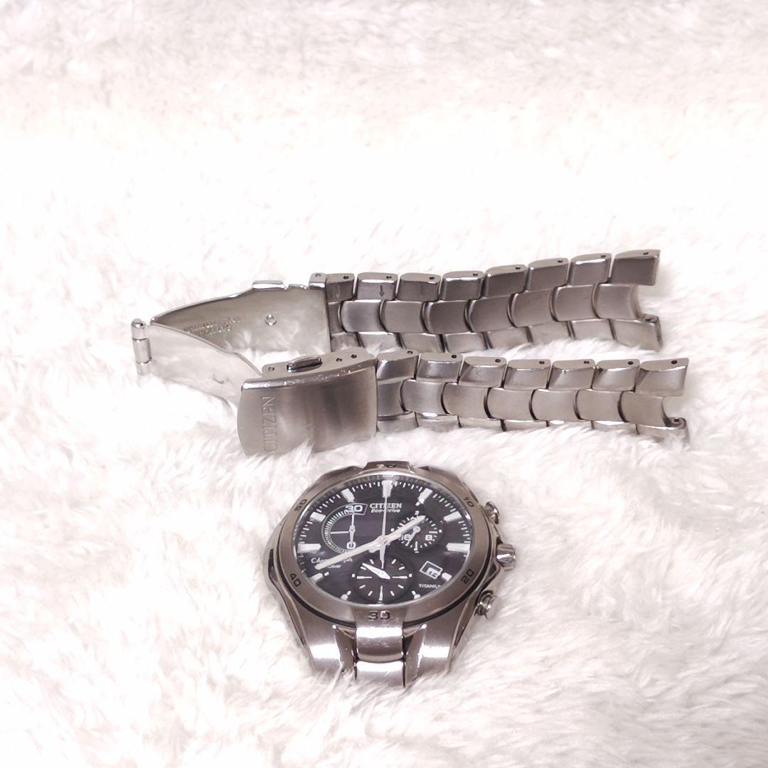 【稼働品】CITIZEN オルタナ エコドライブ クロノ デイト チタン