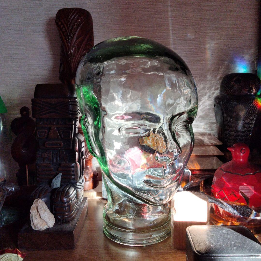 透明ガラス製頭部オブジェ　マネキン　トルソー