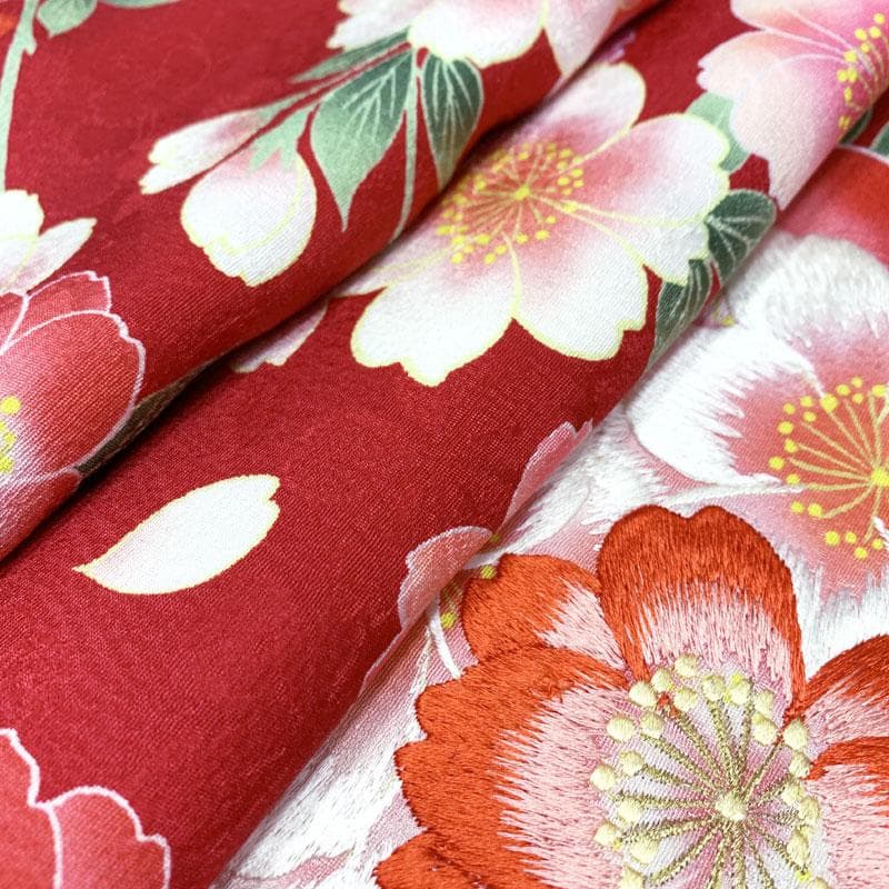 502z27☆可愛い！振袖 三松 重ね衿付 刺繍☆美品 成人式 結婚式 十三参り