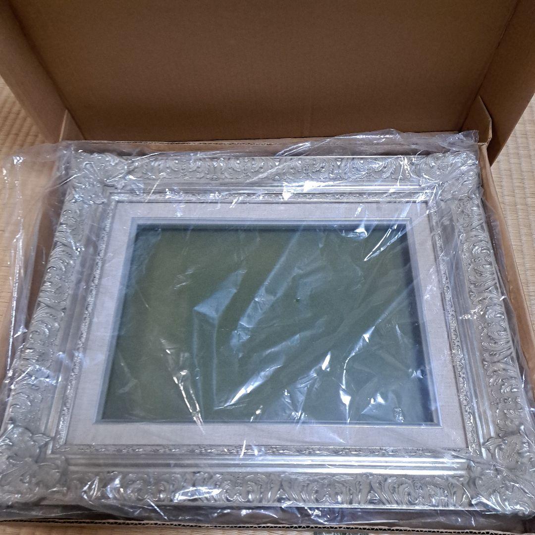 新品★豪華　F4号　高級油彩額　シルバー