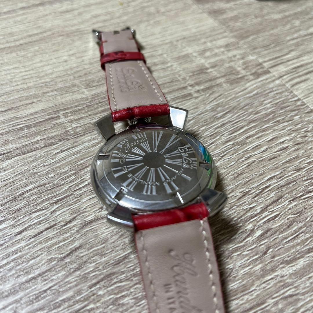 GagaMilano マヌアーレ40 レッド ブラックシェル