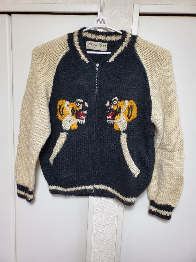 ニット　スカジャン　虎　タイガー　カウチンセーター
