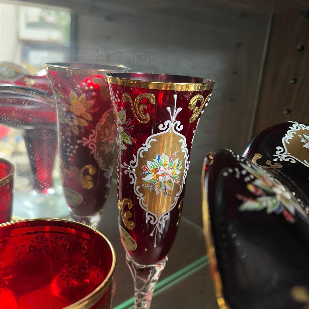 ベネチアンガラス　カップとソーサーセット