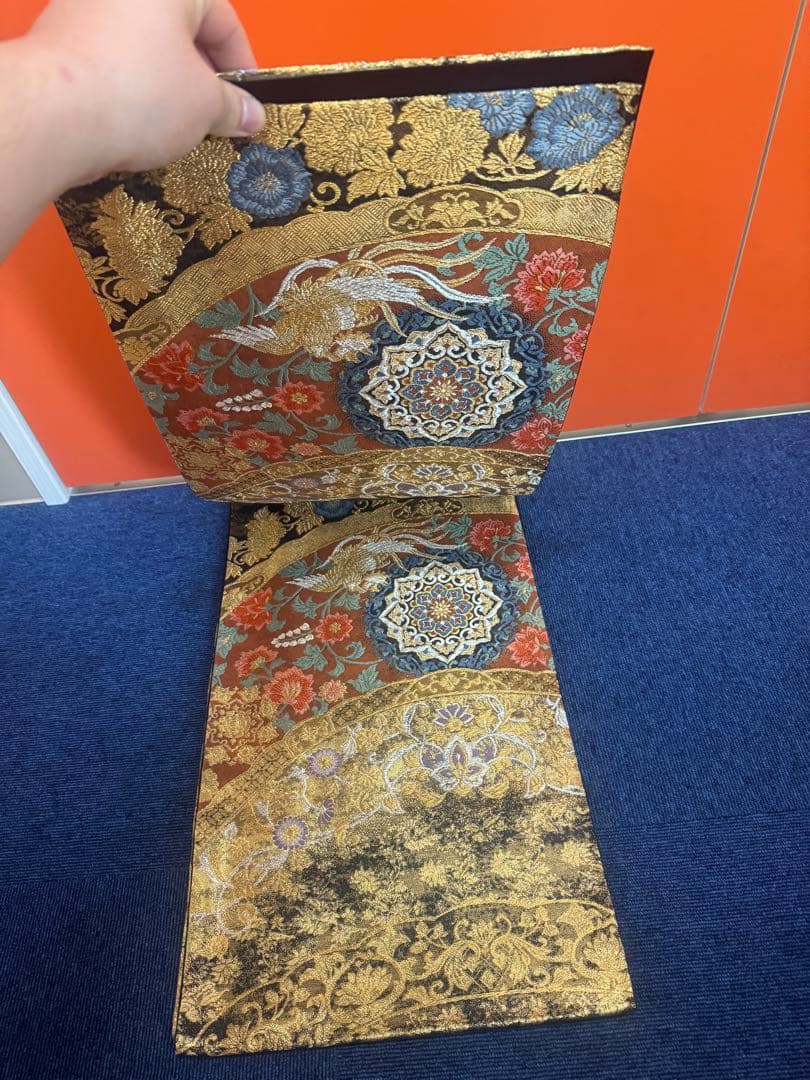 2674袋帯 古代彫金紋 西陣織 金糸　高級上質上品　約440cm 未使用