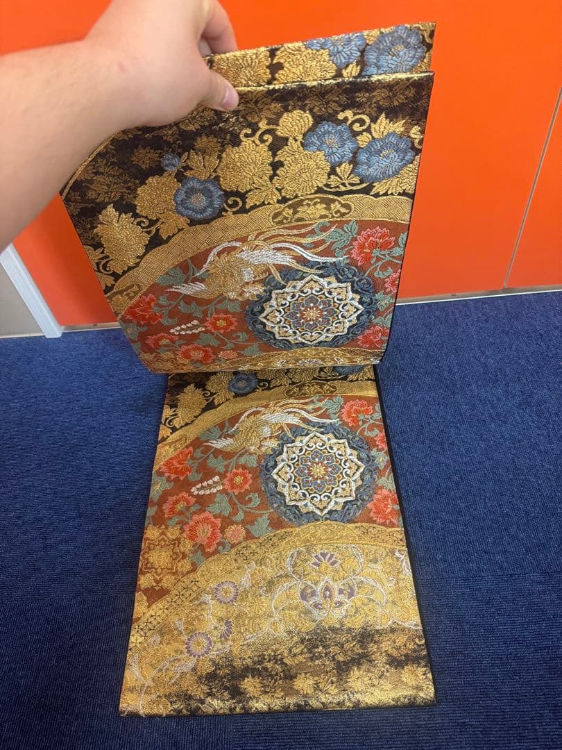 2674袋帯 古代彫金紋 西陣織 金糸　高級上質上品　約440cm 未使用
