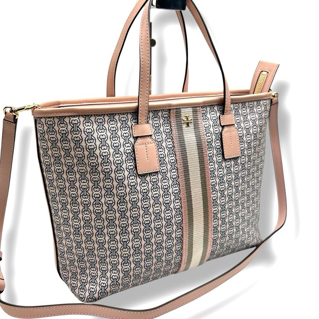 TORY BURCH ショルダーバッグ 2way A4 ハンドバッグ 総柄