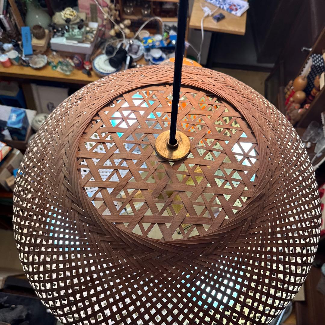 j*n様 昭和レトロ　ビンテージ　竹籠照明　4灯式