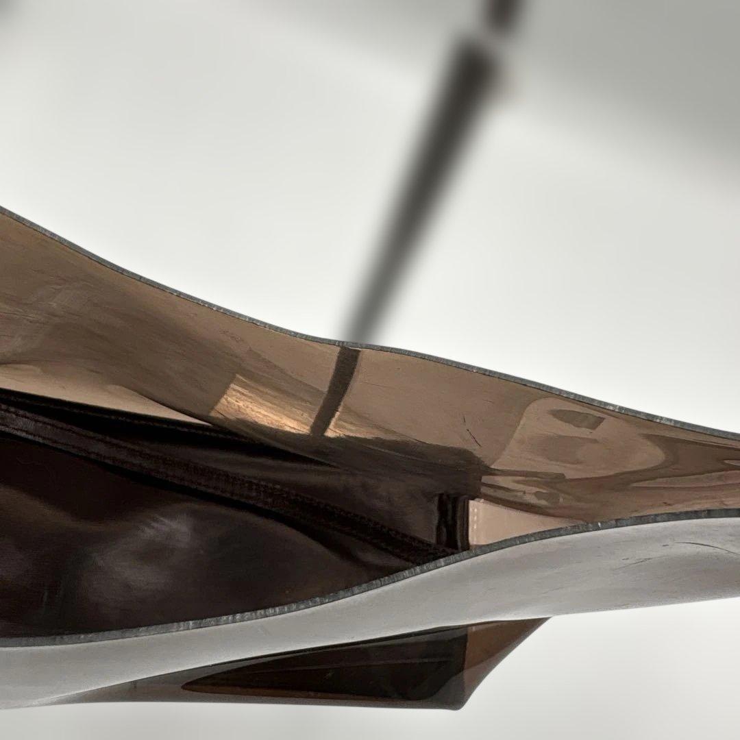 GUCCI グッチ バンブー ショルダーハンドバッグ ビニール レザー ブラウン