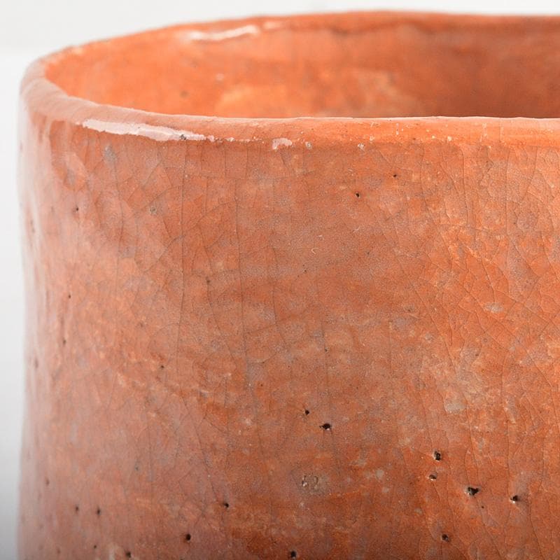 茶道具　九代楽吉左衛門　了入作　赤楽茶碗　共箱　M　R7037