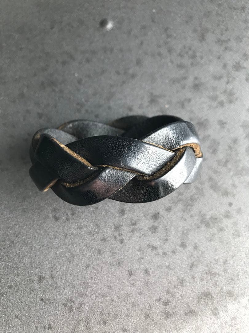 フ*コ様 マルジェラ 初期 本人期 レザー編み込みブレスレット