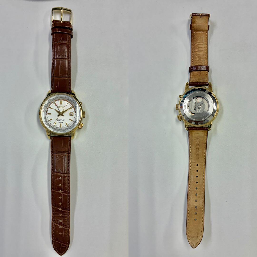 セイコー　キネティックワールドタイム　逆輸入品　レア　5M85-0AF0