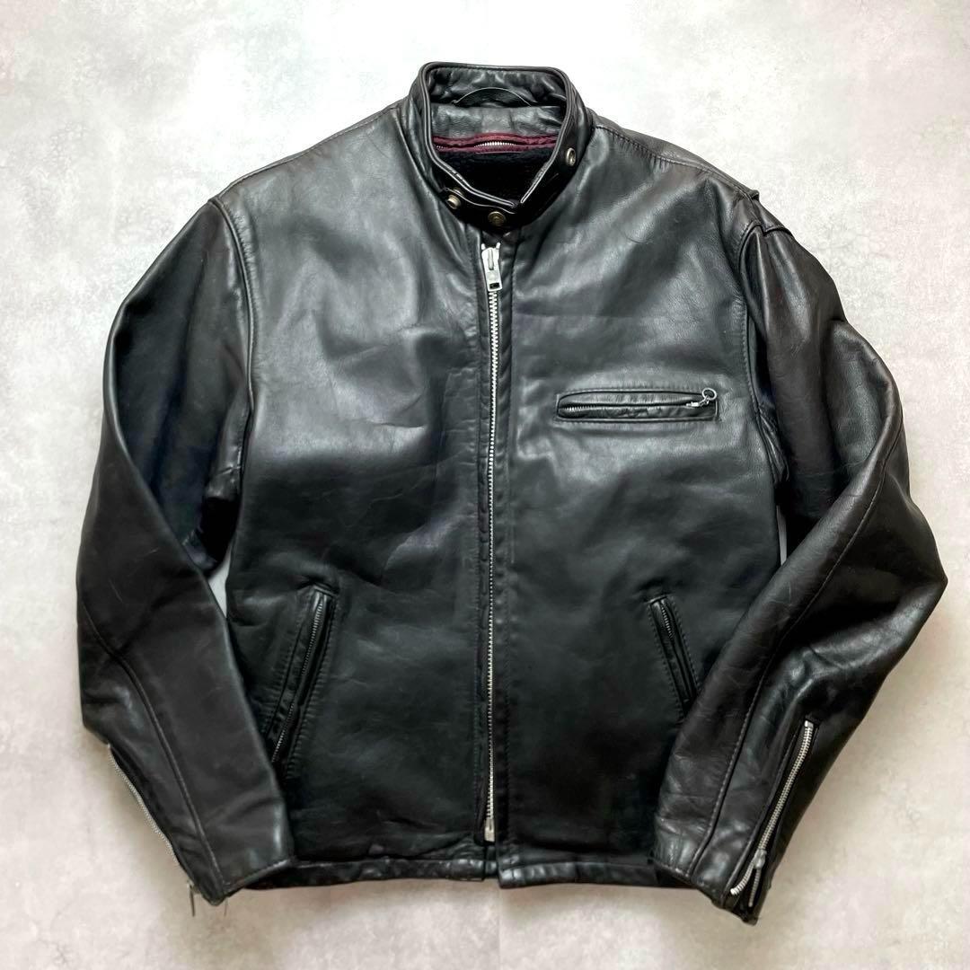 希少141モデル SCHOTT シングルライダースボアライナー付き 38 黒