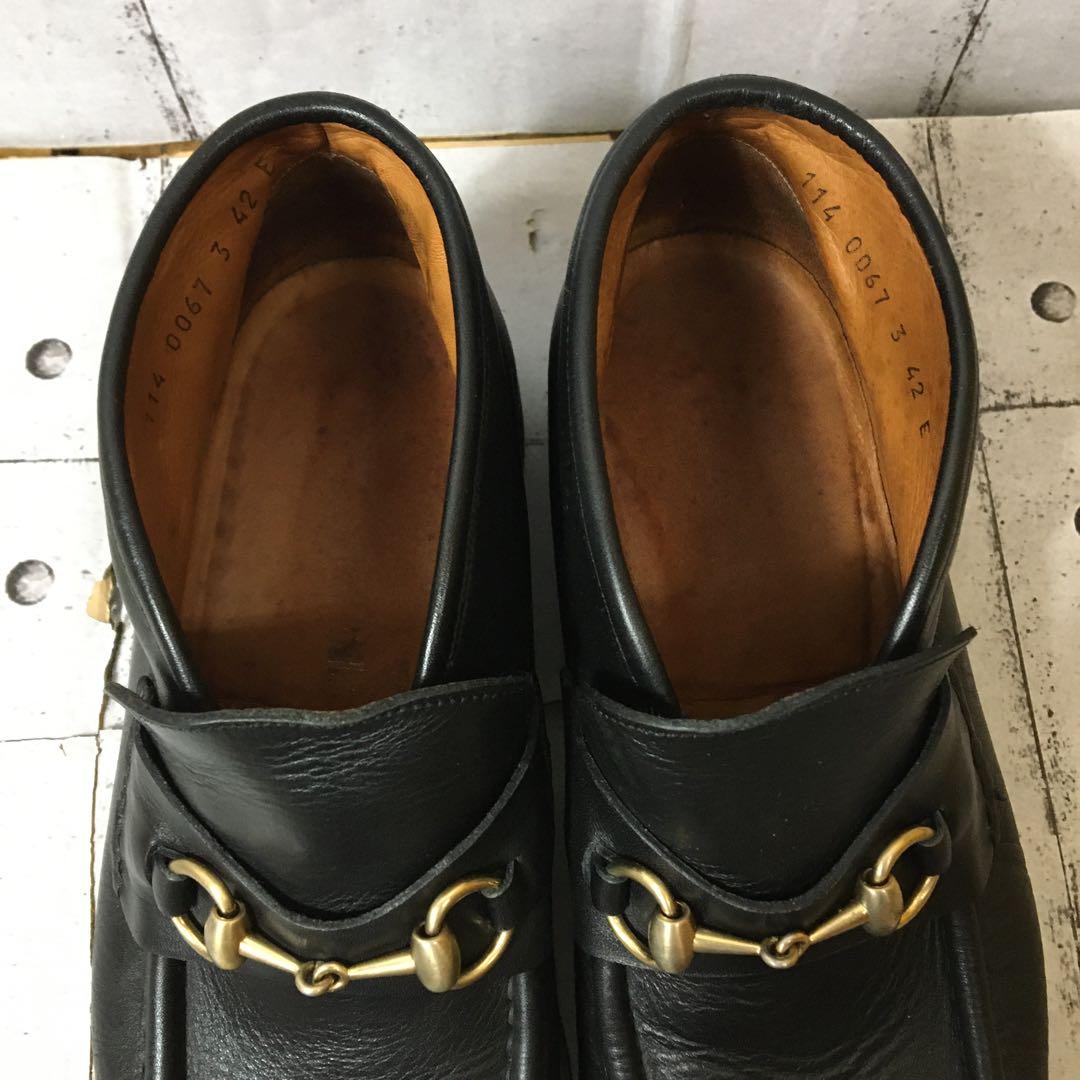 美品　GOCCI グッチホースビットモカシン　ブラック42E 27.0cm