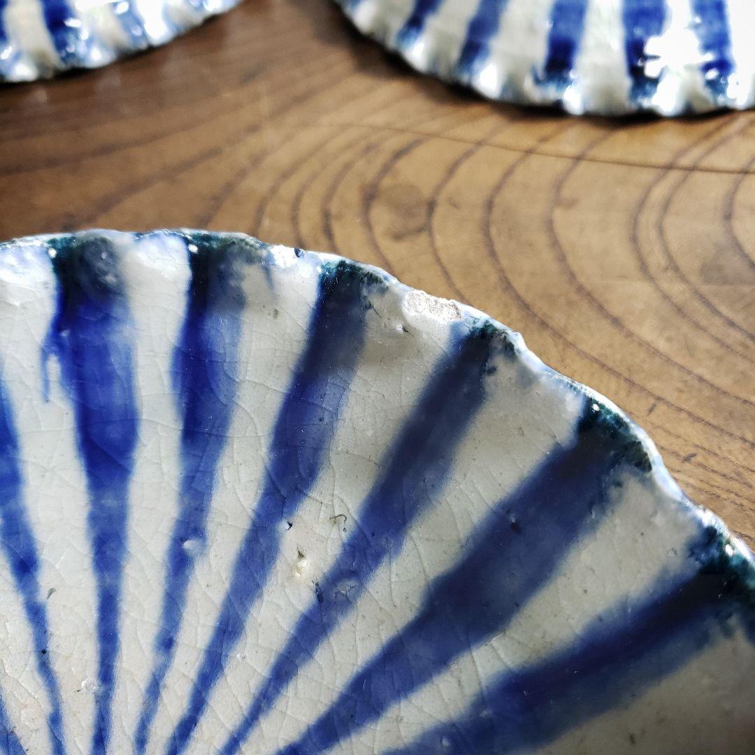 美濃焼　澤窯　可児一広　染十草　皿　4枚　訳あり　欠け　多数