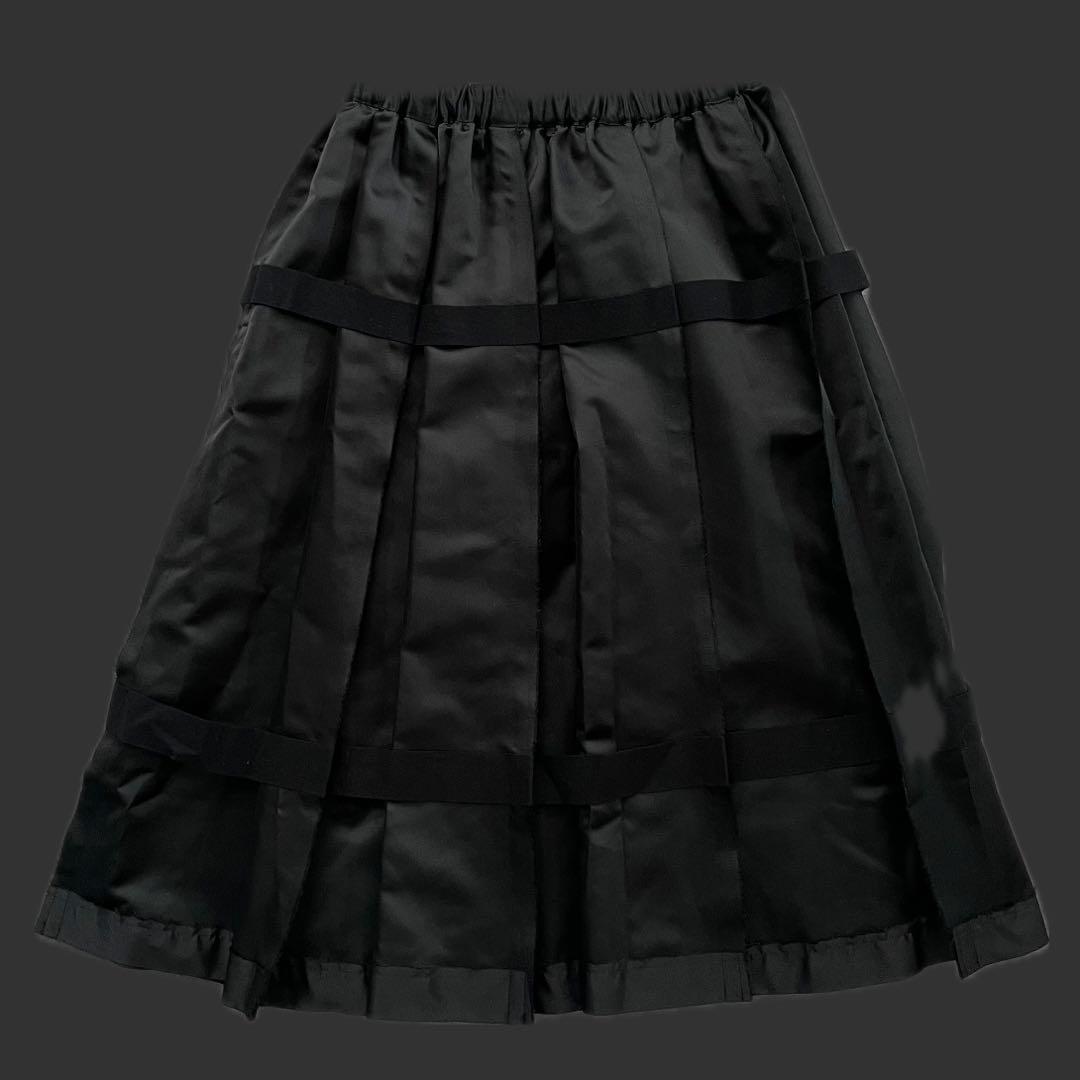 2020SSコムデギャルソン テープ プリーツ スカート S 黒ブラック