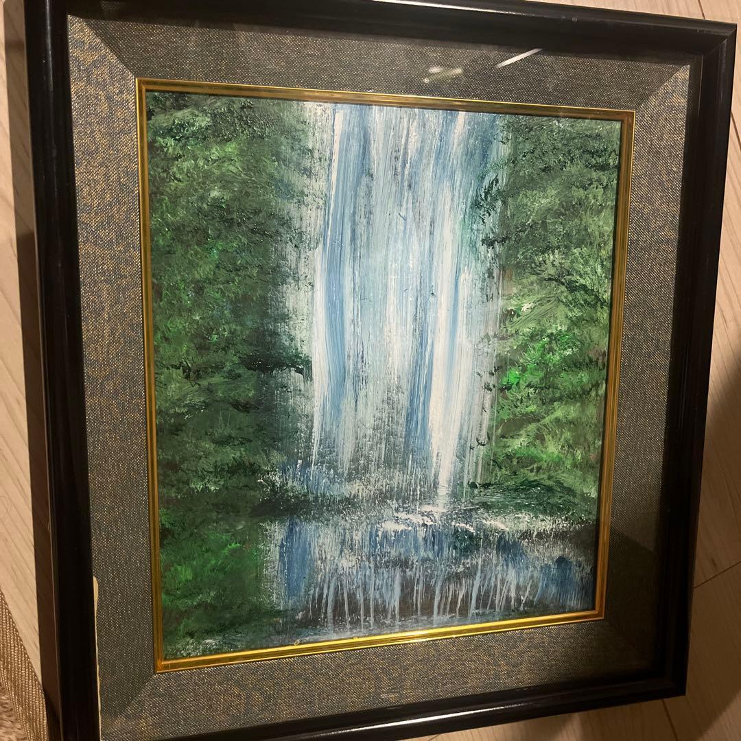 滝の風景 油彩画