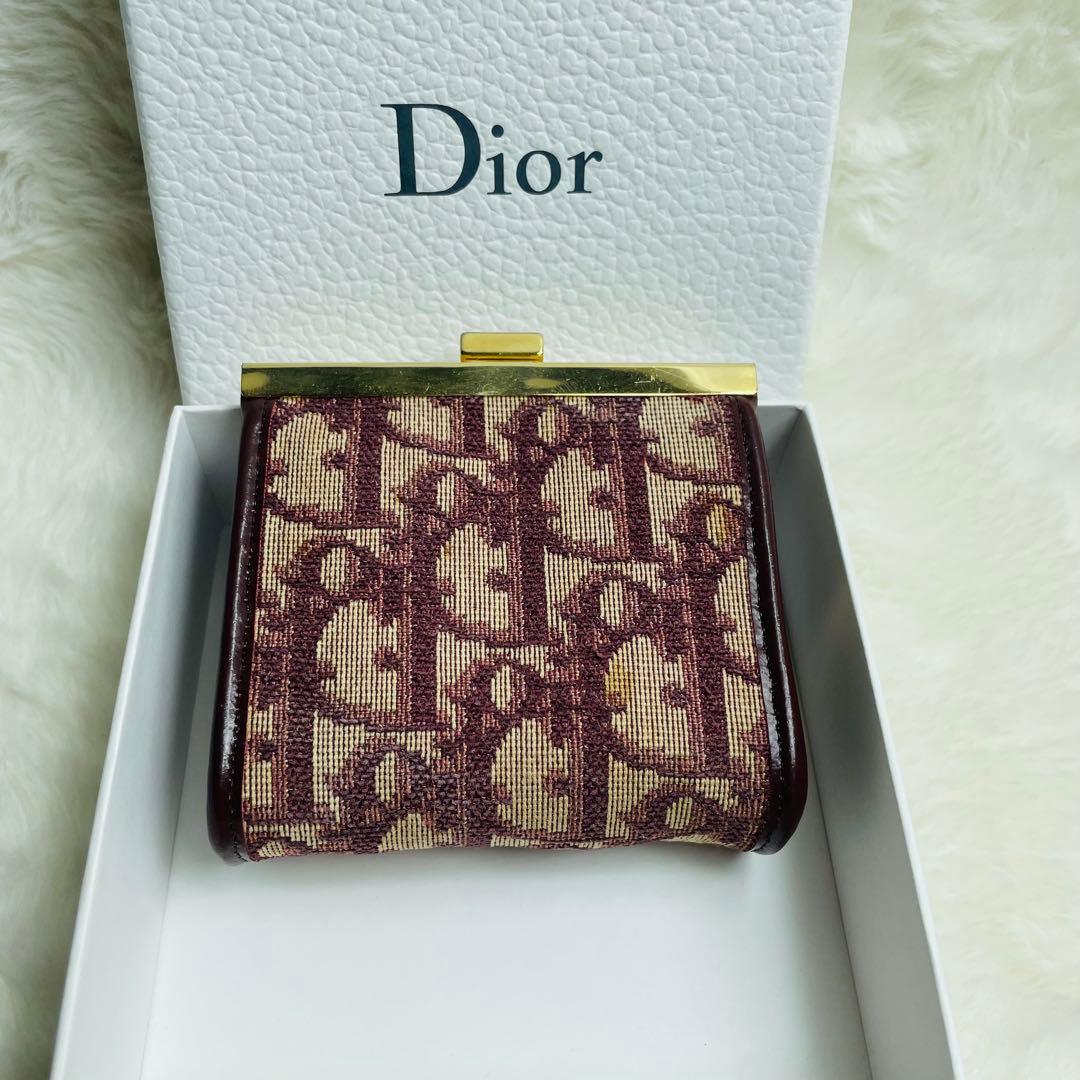 美品　箱付Dior トロッター ケース がま口　ボルドー　おしゃれ　希少