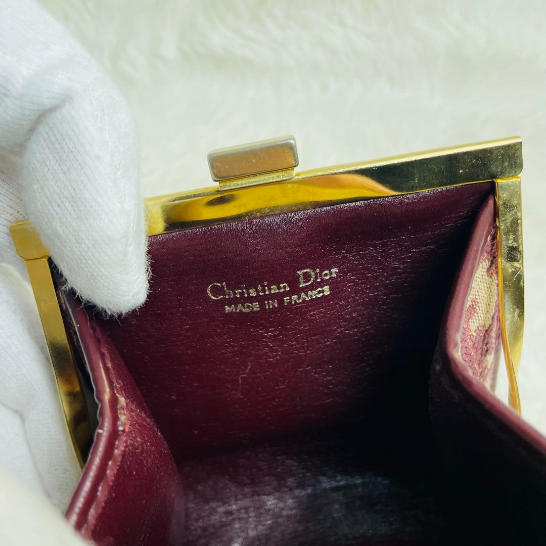 美品　箱付Dior トロッター ケース がま口　ボルドー　おしゃれ　希少