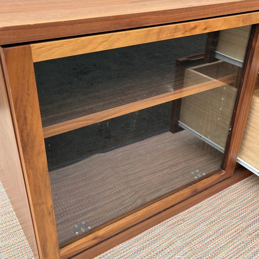 【送料込】無印良品　木製ＡＶラック　テレビ台　ウォールナット材　幅110cm