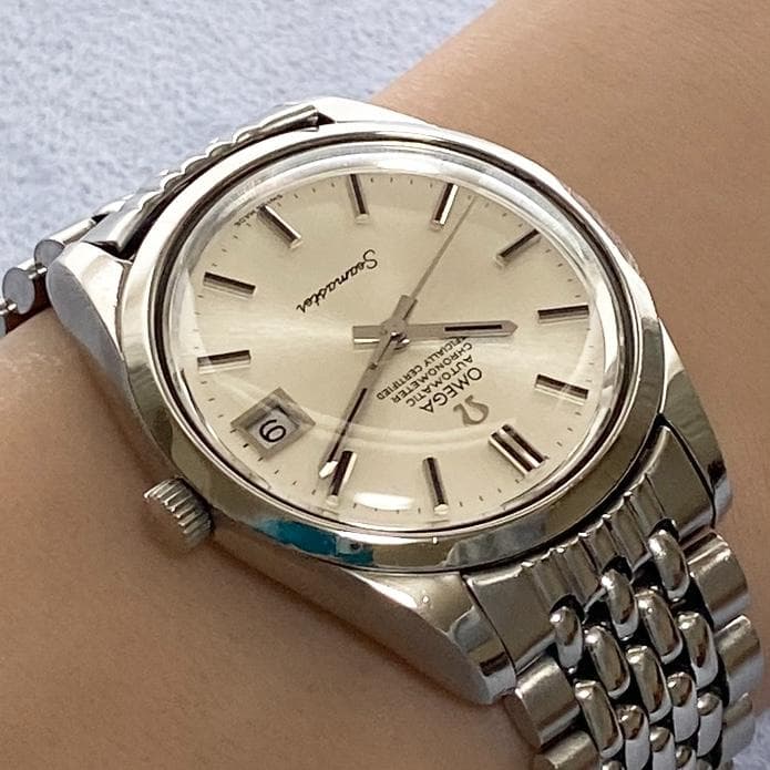 OH済 オメガ シーマスター クロノメーター 純正ライスブレス 8振動 自動巻き