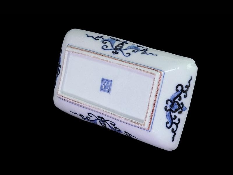 大聖寺伊万里　金襴手　龍に鳳凰　山水紋の図　長皿　356AS-DBl