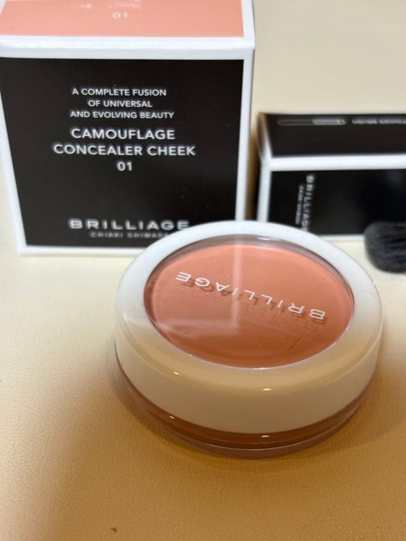 ブリリアージュカモフラージュコンシーラーチーク01&フィンガーブラシのセット