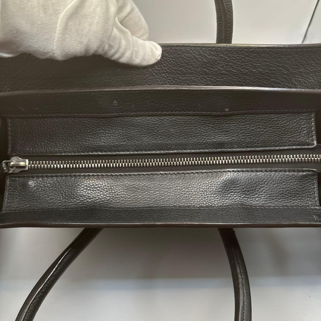 CELINE ラゲージ ミニ ブラック レザー ハンドバッグ 旧ロゴ 保存袋付き