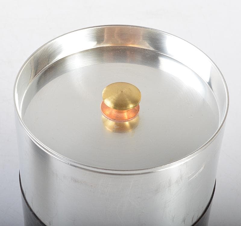 茶道具　鎚起銅器　玉川堂造　鋲打　茶筒　共箱　M　R4441