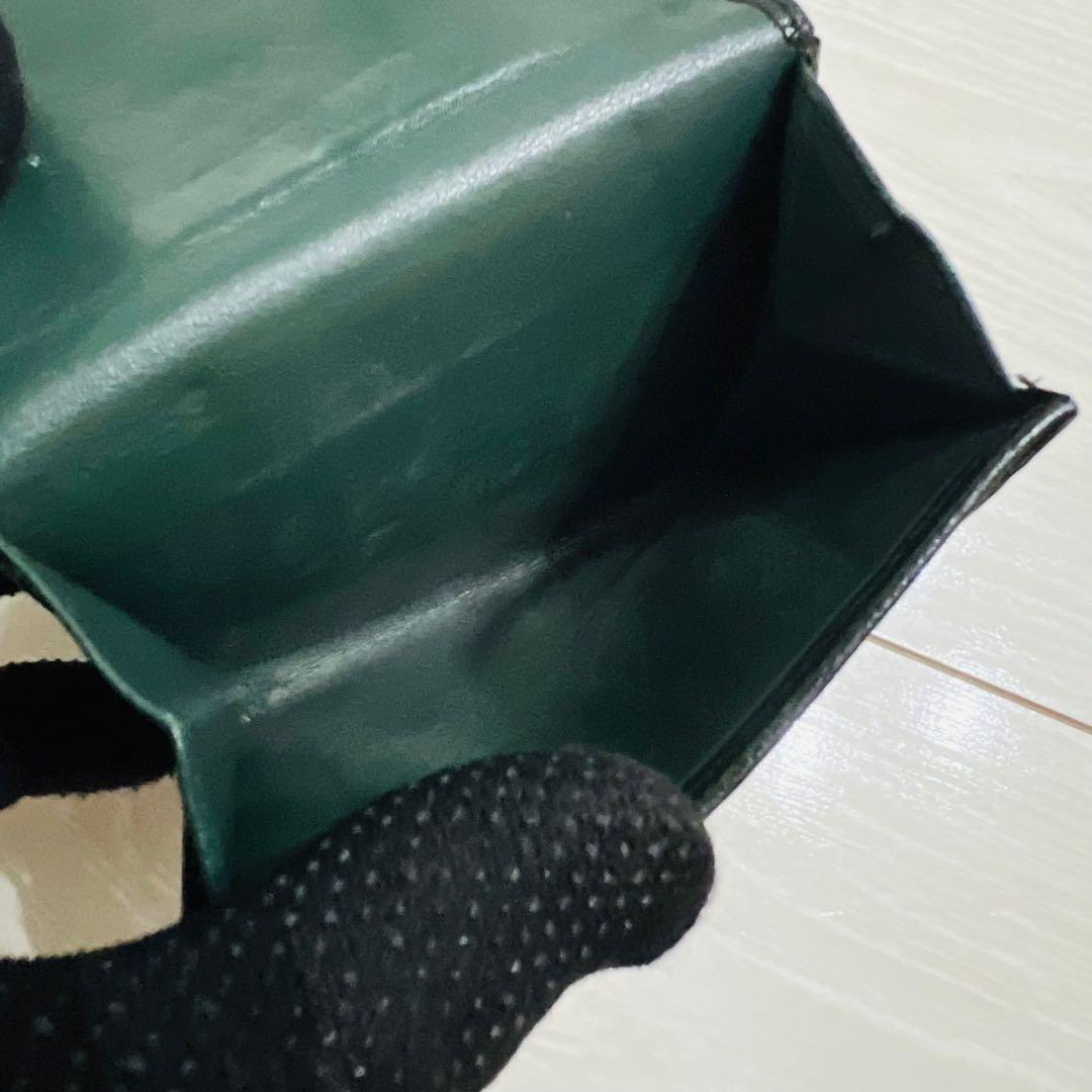 【希少】LOEWE ロエベ ケース 小銭入れ スタッズ レザー グリーン