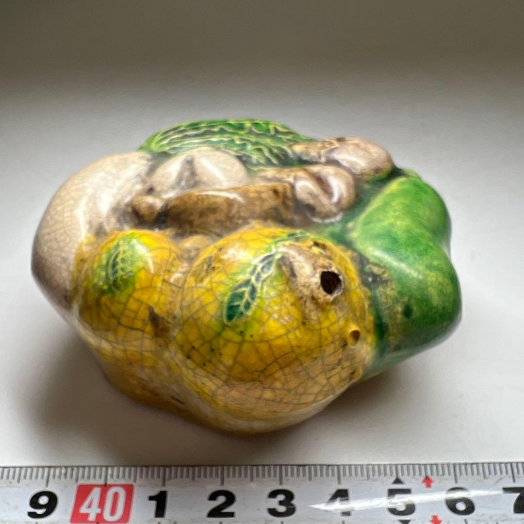 古代　中国　出来良　唐三彩水滴　幅約8㎝　東Y7-0522⭐︎2F