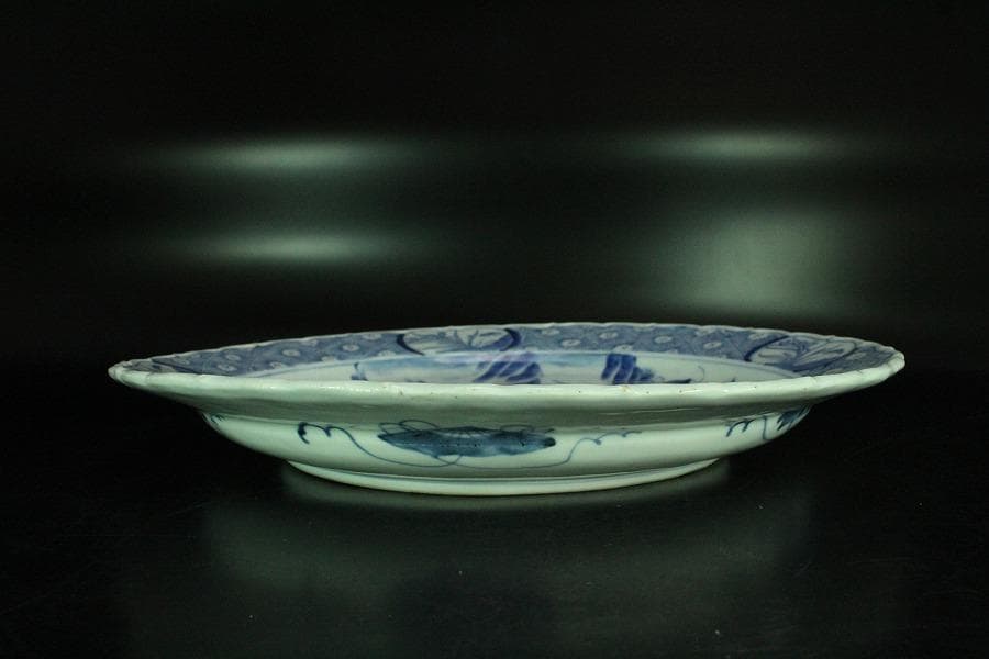 古伊万里 蝶花紋 大皿 φ40cm(K-YC516)