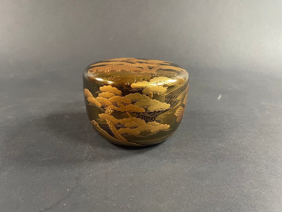 2 拓也 山水 蒔絵 平棗 漆器 重合 茶道具