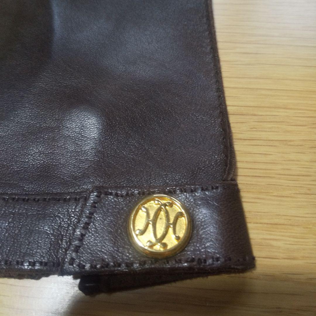 エルメス ダークブラウン レザー手袋 7½ 説明必読願います