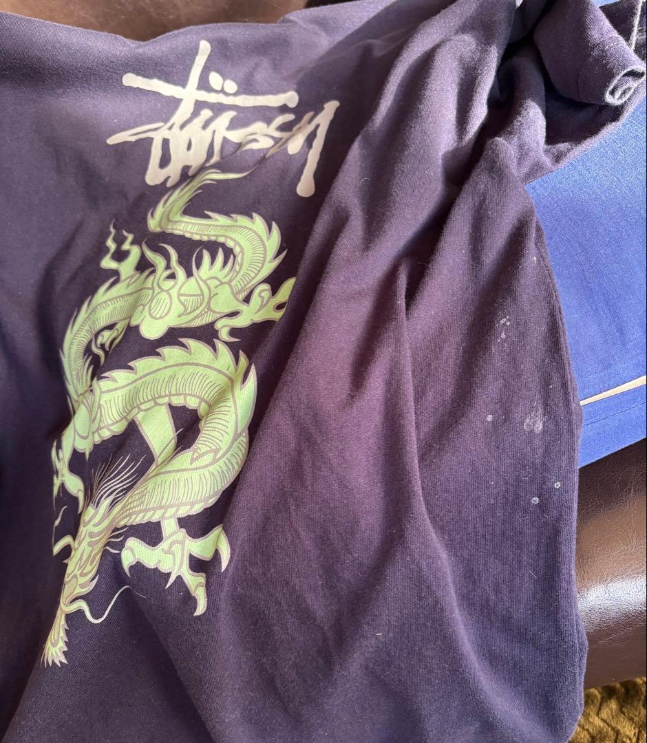 Stüssy ドラゴンプリント Tシャツ ネイビー