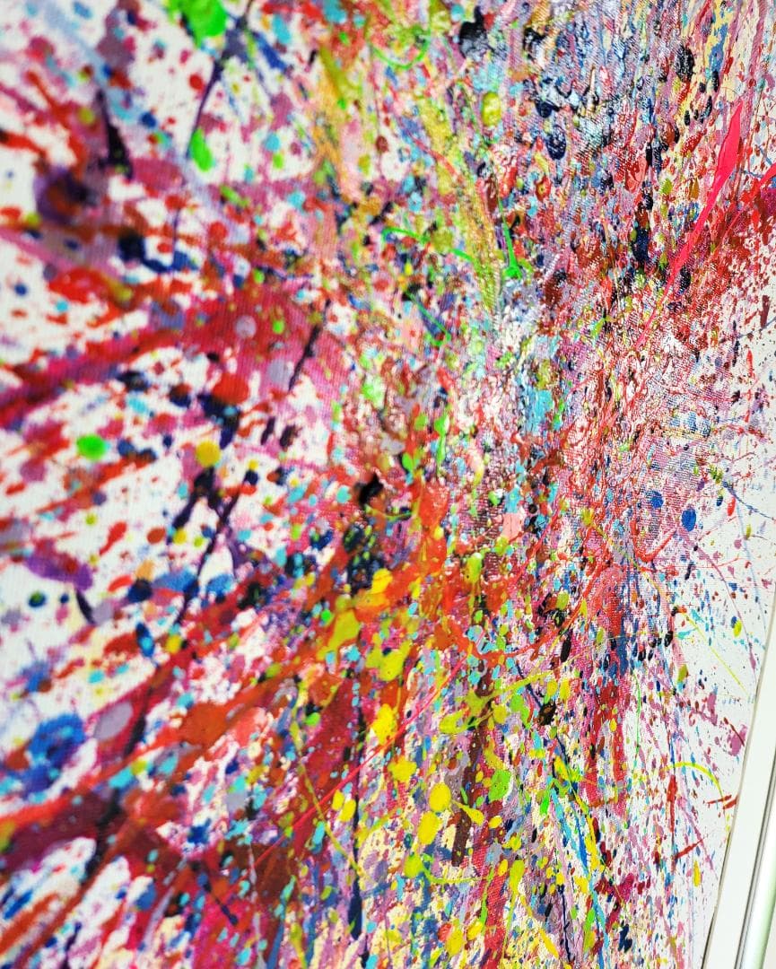 私たちの存在X 2枚セット/ 抽象画 77×56㎝ B2 額縁セット 原画のみ