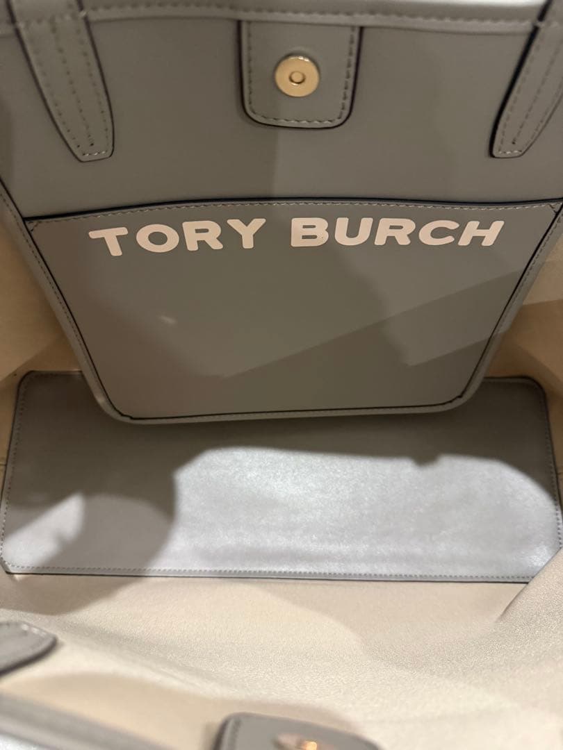 トリーバーチ　大容量トートバッグ グレー チェック柄