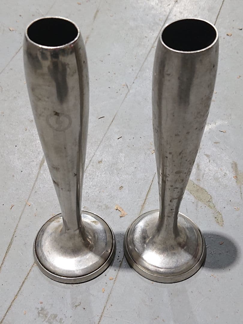 日食 日本食堂 食堂車 国鉄鉄道 ステンレススチール製花瓶 2個セット