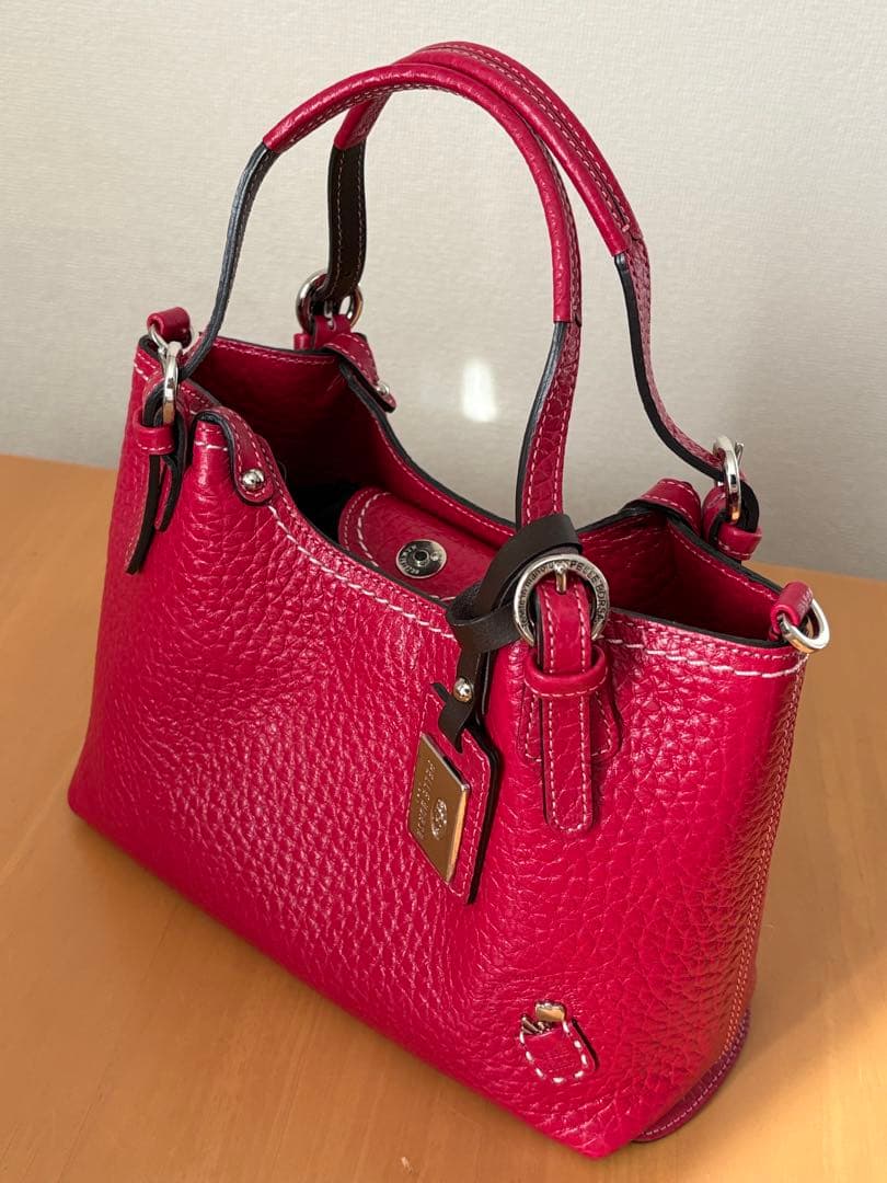 PELLE BORSA ペレボルサ 本革 ハンドバッグ 赤 美品 通勤 お出かけ