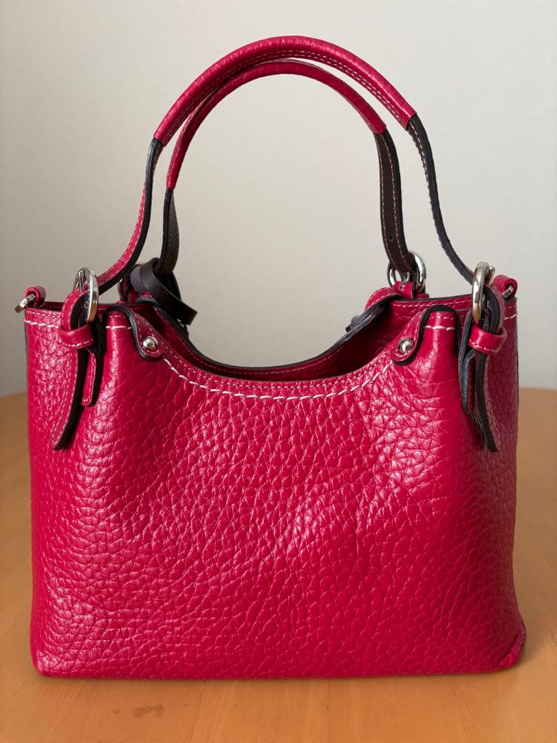 PELLE BORSA ペレボルサ 本革 ハンドバッグ 赤 美品 通勤 お出かけ