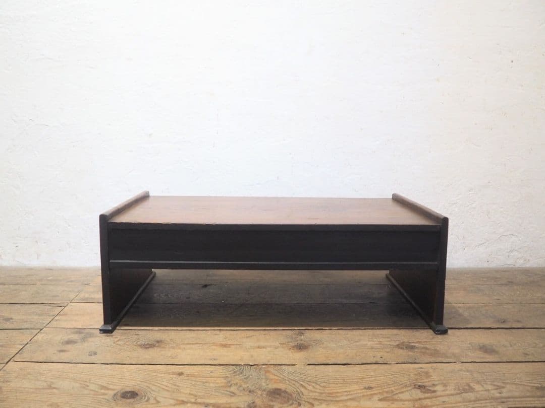 1266 アンティーク　抽斗3杯　欅の文机　一枚板　ローテーブル　レトロ　骨董