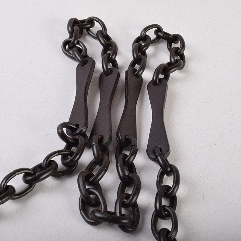 金工師　木村清五郎造　鉄製　さび色　板鎖　共箱　V　R9288