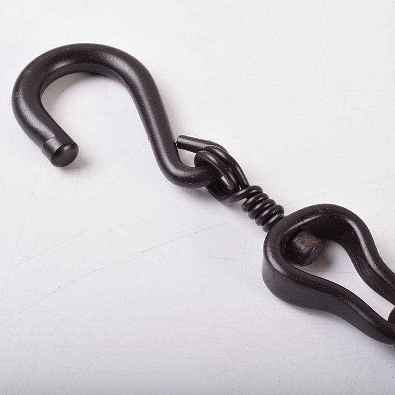 金工師　木村清五郎造　鉄製　さび色　板鎖　共箱　V　R9288