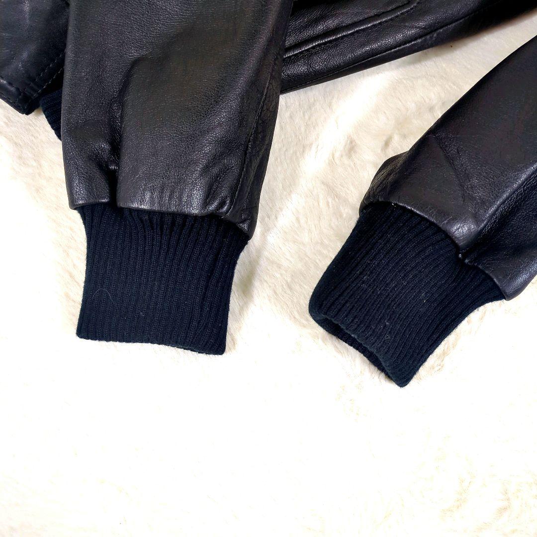 美品✨️　革ジャン　A-2　ライナー付き　黒　本革 レザージャケット