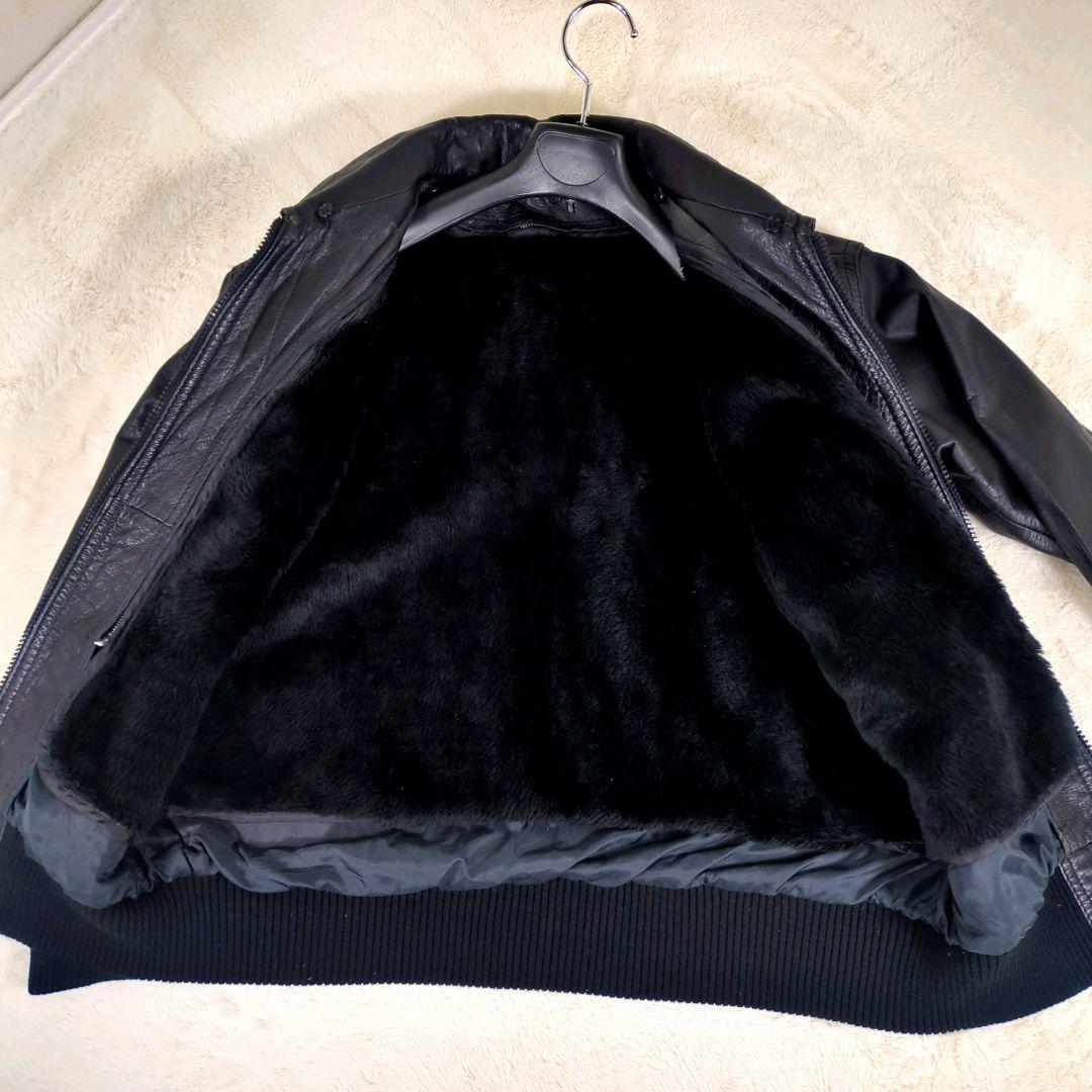 美品✨️　革ジャン　A-2　ライナー付き　黒　本革 レザージャケット