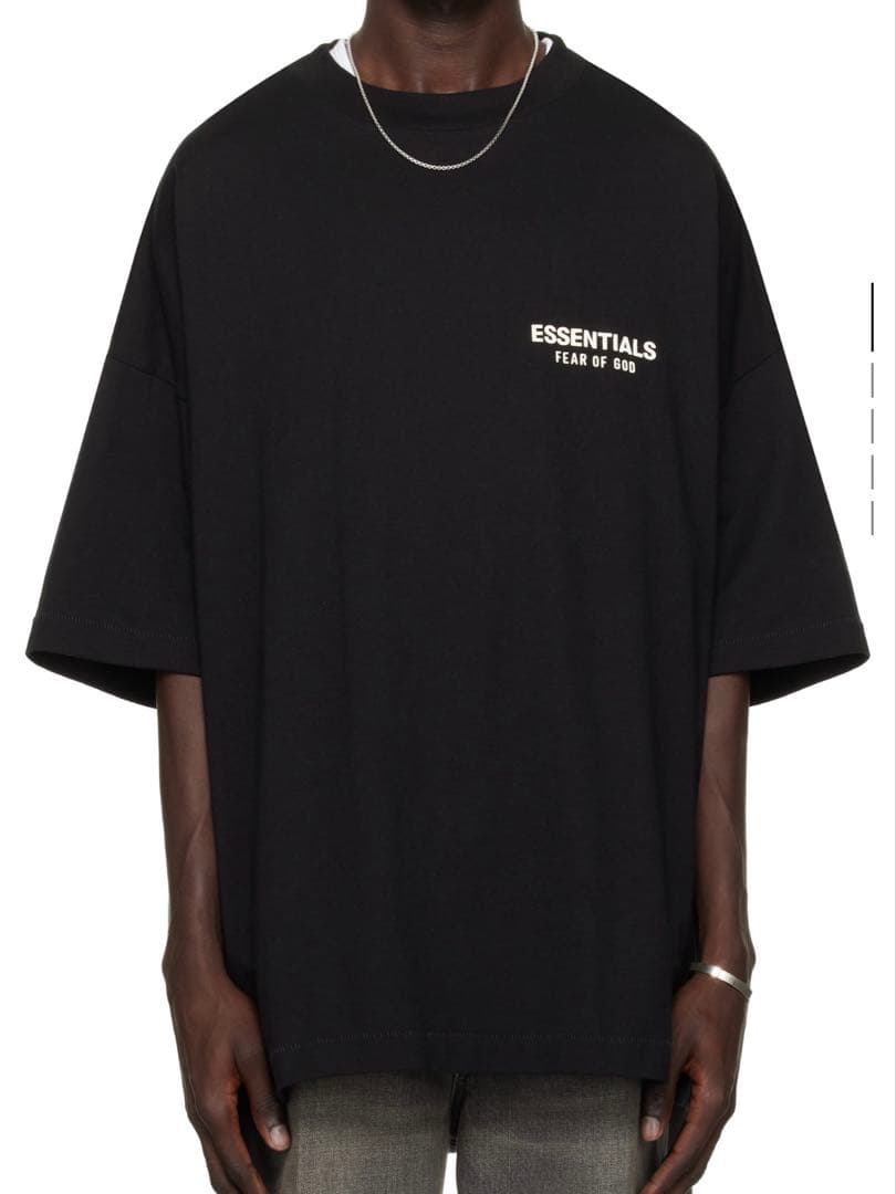 フィアオブゴッド エッセンシャルズ クラシック Tシャツ ジェット ブラック