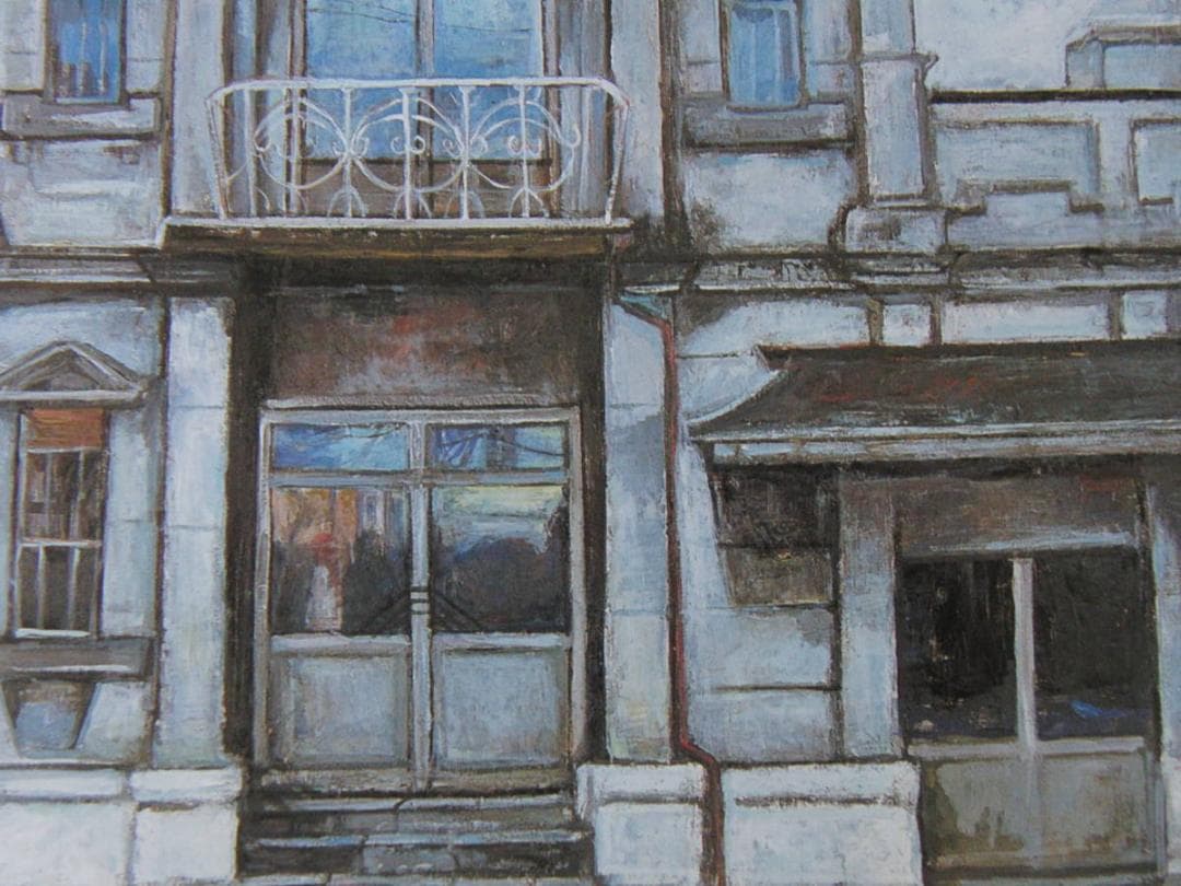 中川澄子、【古い建物】、希少な額装用画集より、新品額装付、状態良好