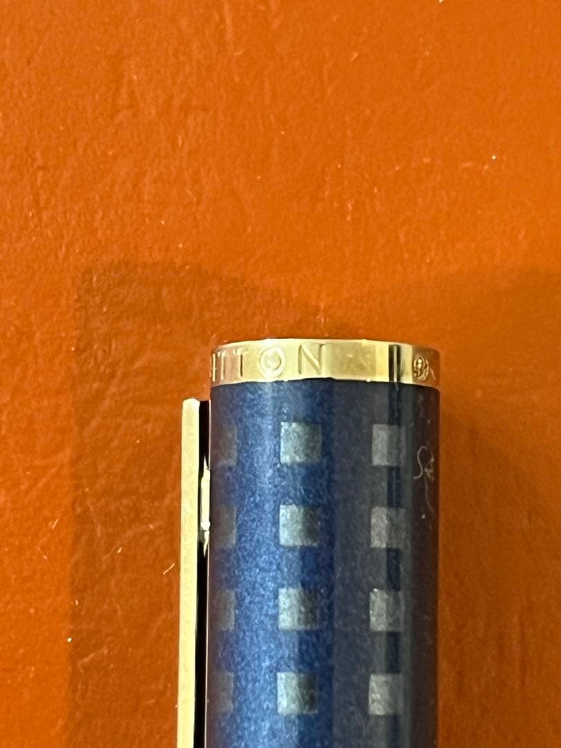 Louis Vuitton ルイ・ヴィトン ボールペン 青 チェック柄