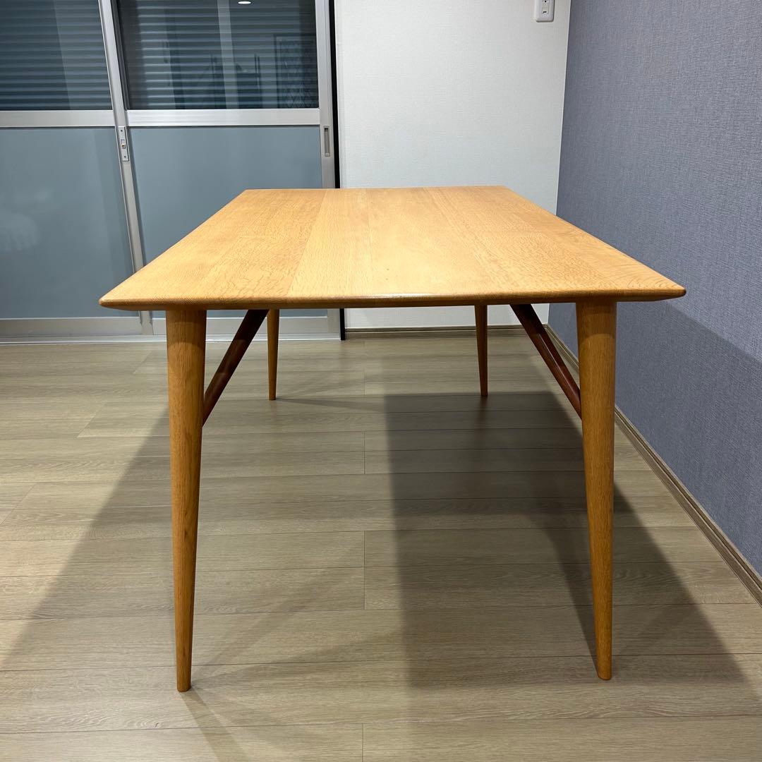 【とろろ】日進木工　ホワイトウッド木製ダイニングテーブル 150×85cm