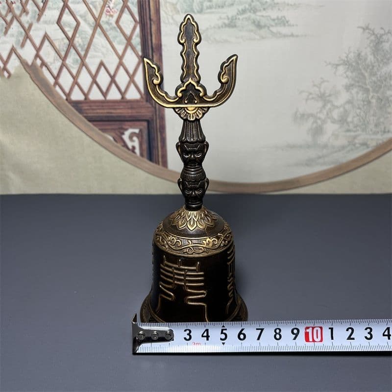 銅器 仏教法器 天蓬帝鐘 天蓬鈴 三清鈴 三叉金剛鈴 手振り鈴 銅鈴工芸品 置物