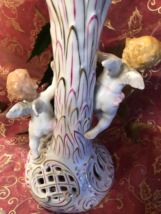 ☆Ｘ'mas ヘレンド★エンジェル天使のキャンドルスタンド★透かしオープンワーク